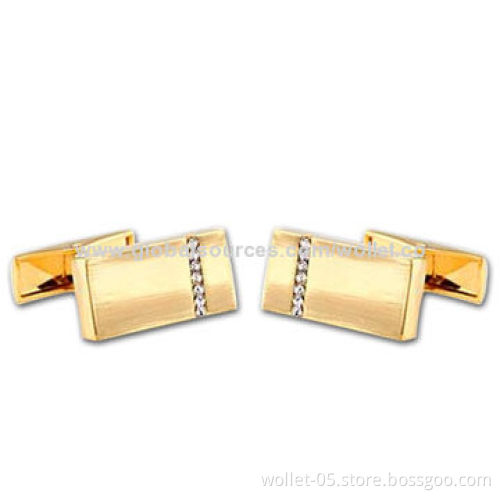 2014 New Mens' Brushed Nickel with Polished Alloy Metal Cufflinks